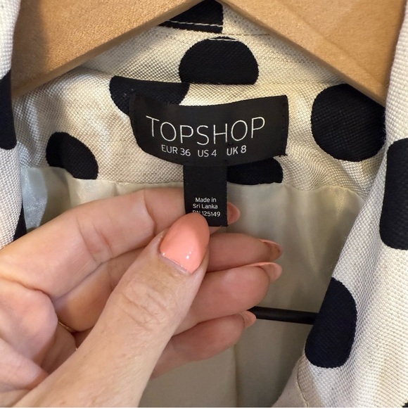 TOPSHOP Academia Lined Blazer Black Polka
Dots - Picture 6 of 11
